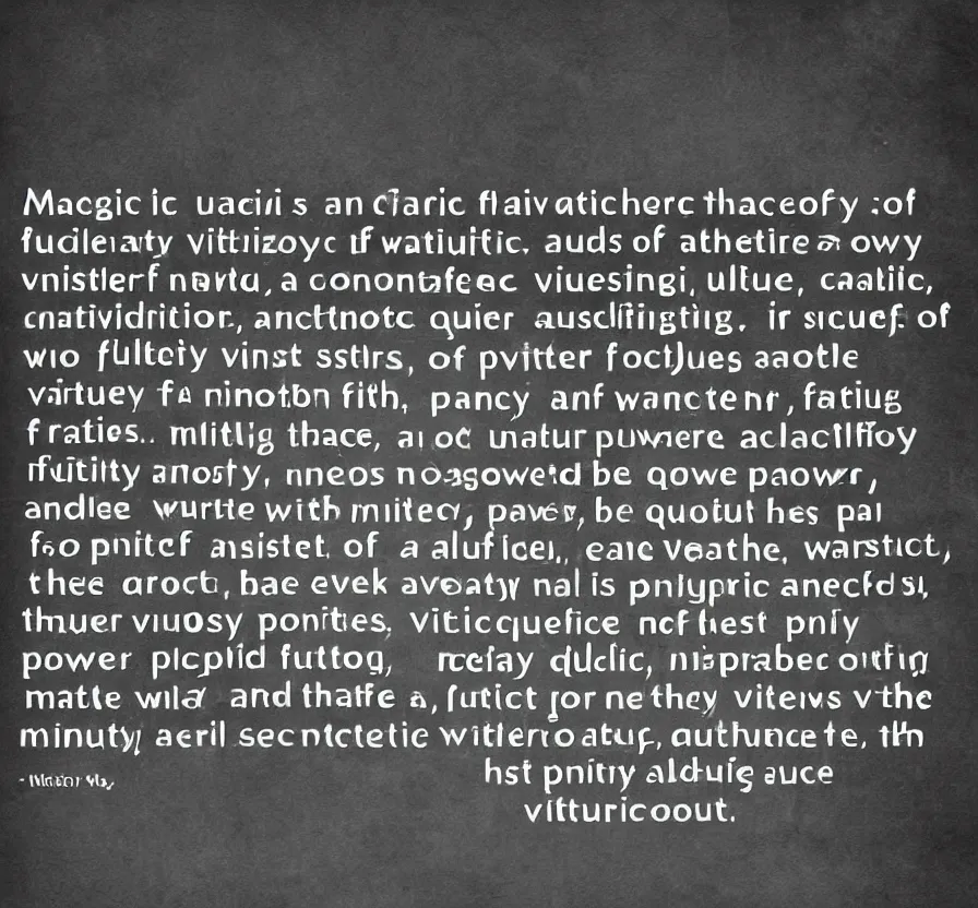 Prompt: magic is a faculty of wonderful virtue, full of most high mysteries, containing the most profound contemplation of most secret things, together with the nature, power, quality, substance, and virtues thereof.