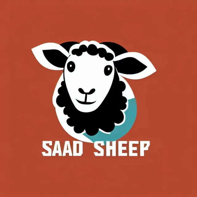 Prompt: sad sheep vector logo, professional sports style, flat colour, SVG, professional, sharp edges