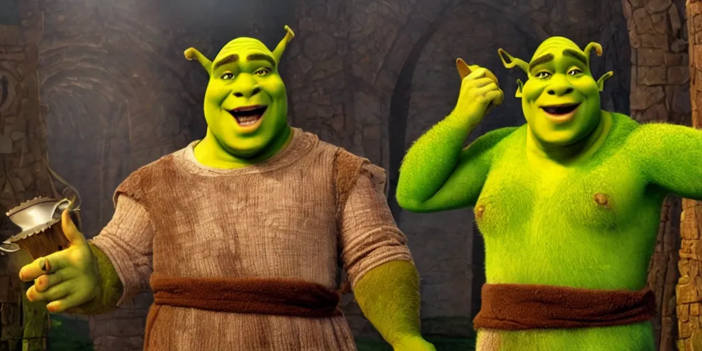 Prompt: still from shrek