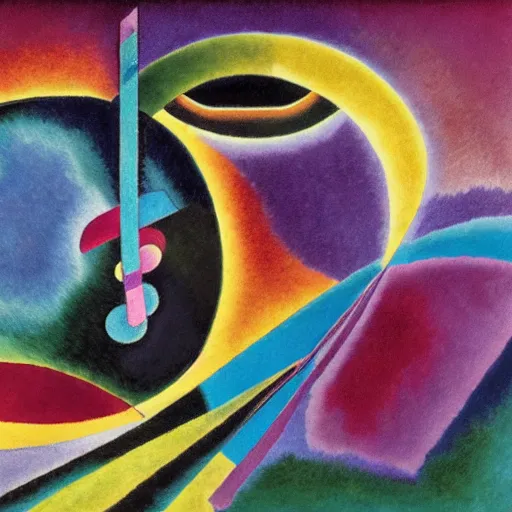 Image similar to a music score, 8 k, ultra _ realistic, art by kandinsky