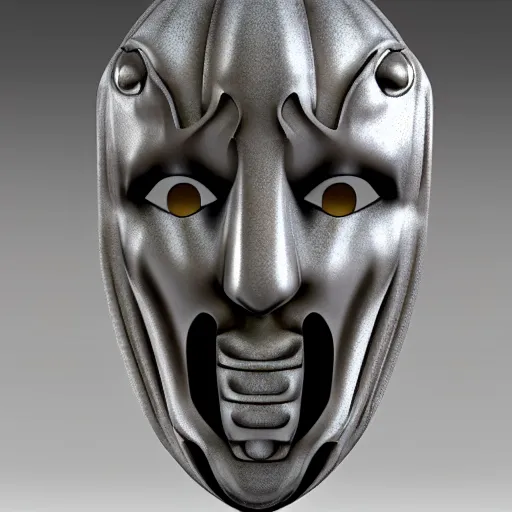 Image similar to venetian futuristic bauta mask, houdini render