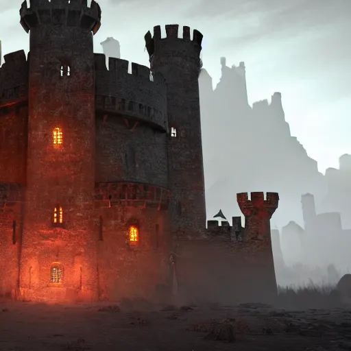 Image similar to Old castle siege, Fantasy apocalypse environment, digital art, unreal engine 5, 4k