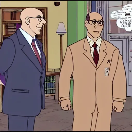 Image similar to The Seinfeld crossover episode with Beastars where George Costanza ends up enrolled at Cherryton Academy via administrative error.