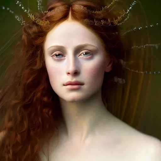 Image similar to photographic portrait of a stunningly beautiful renaissance pre raphaelite lady guinevere female in soft dreamy light at sunset, contemporary fashion shoot, by edward robert hughes, annie leibovitz and steve mccurry, david lazar, jimmy nelsson, breathtaking, 8 k resolution, extremely detailed, beautiful, establishing shot, artistic, hyperrealistic, beautiful face, octane render