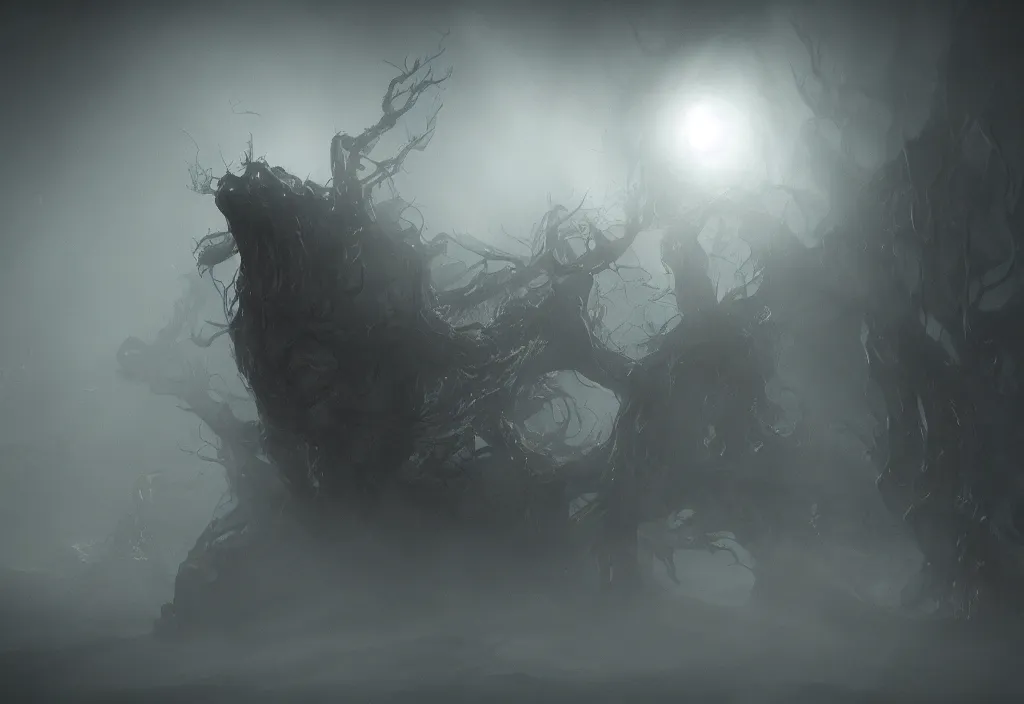 Image similar to eldritch peron, photorealistic, film, cinematic lighting, octane tender, volumetric light, dark - art