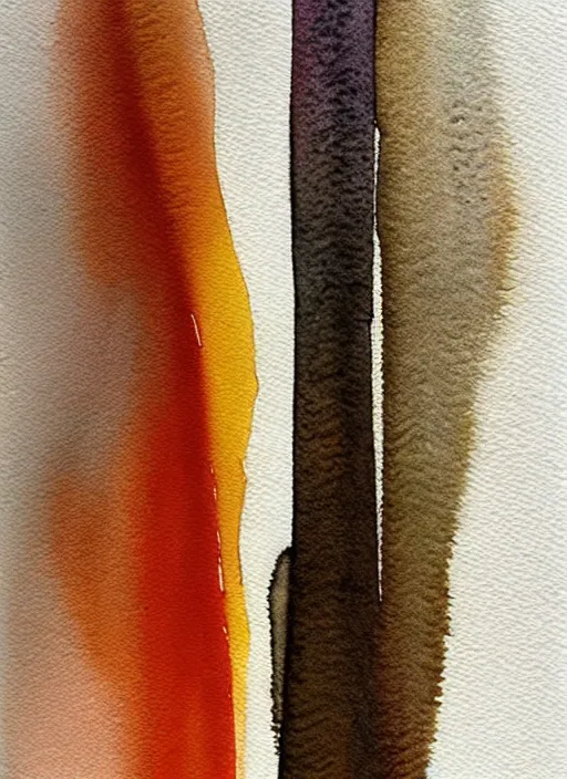 Prompt: abstract minimalist watercolor painting of two thick parallel brush strokes, art deco, art by daniel kohn, balanced and aesthetically pleasing natural earthy colors