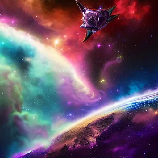 Image similar to a purple star galaxy dragons flying through nebulous space with their wings spread, trending on artstation, digital art, 4k, hyper realism, high detail, cinematic, cinematic lighting, high detail, realistic, fantasy