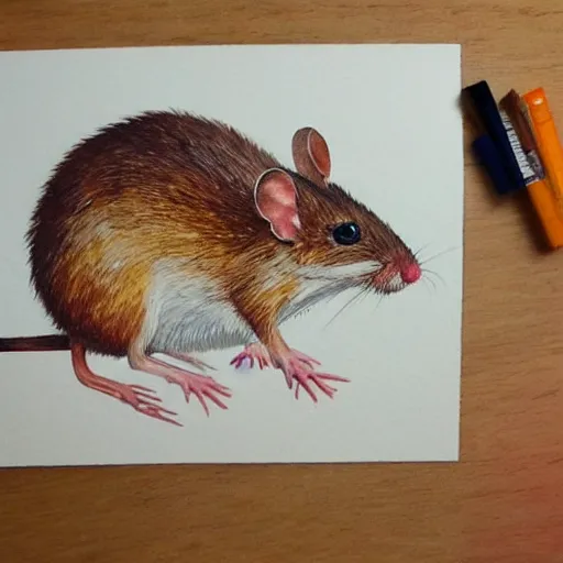 Image similar to water color on paper, wood mouse, highly detailed, artstation, masterpiece, award - winning,