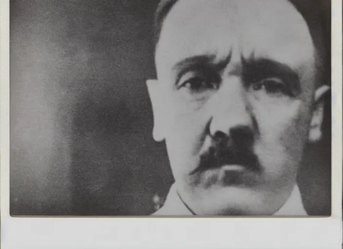 Image similar to polaroid selfie by adolf hitler