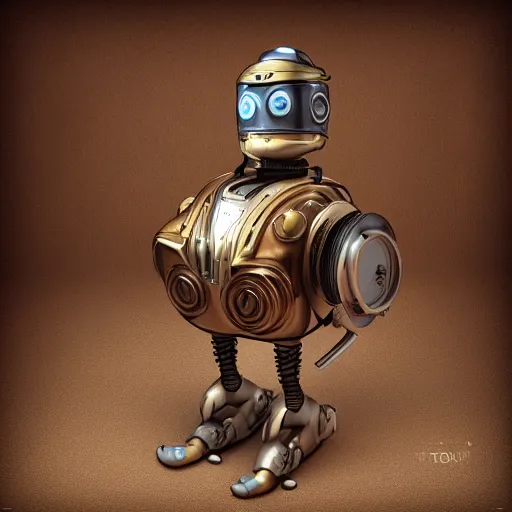 Image similar to robot steampunk turkey, high quality blender render, trending on artstation, hd