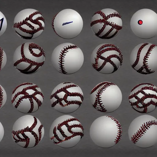 Image similar to tidal wave of baseballs, concept art, by Takumi Park