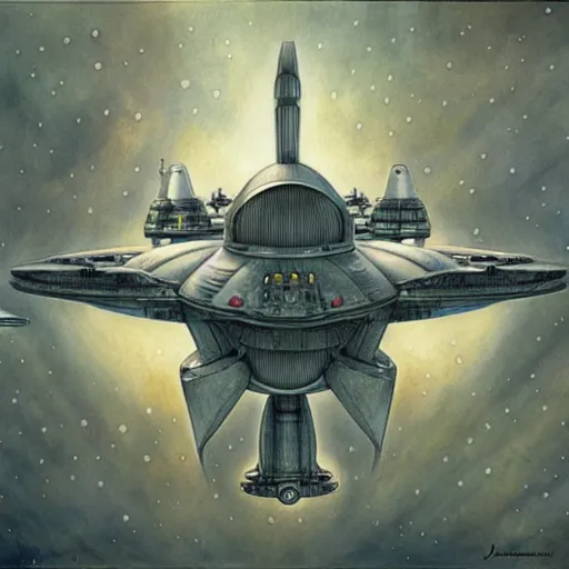 Image similar to no background, symmetry, starship enterprise, by jean - baptiste monge