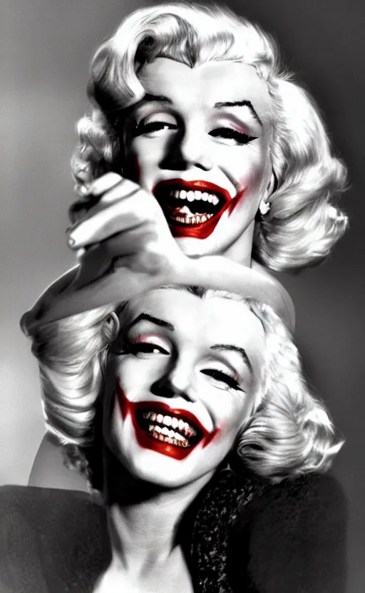 Prompt: Marilyn Monroe as the Joker