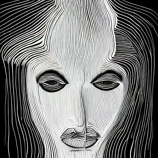 Prompt: scribble art portrait, lines, forms, shapes, abstract minimalism