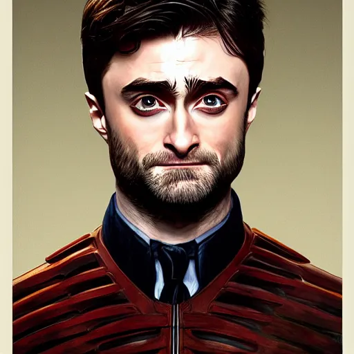 Image similar to symmetry portrait of daniel radcliffe as wolverine, american stand - up comedian, intricate, elegant, highly detailed, digital painting, artstation, concept art, smooth, sharp focus, illustration, art by artgerm and greg rutkowski and alphonse mucha