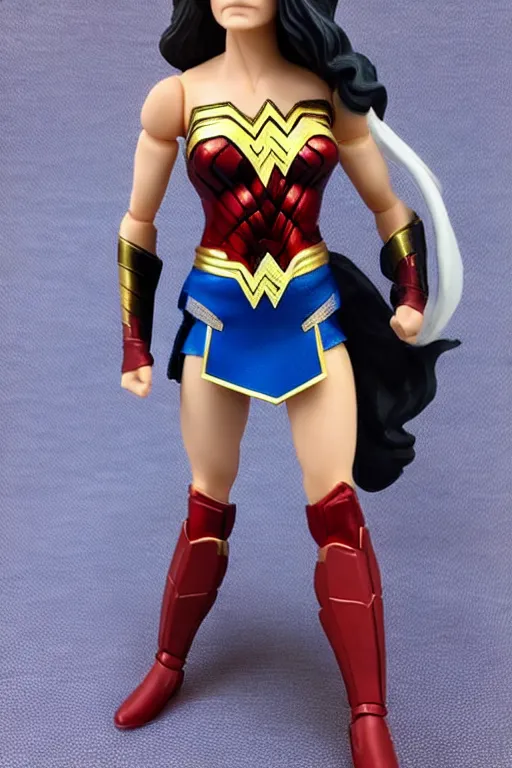 Prompt: wonder woman action figurine toy