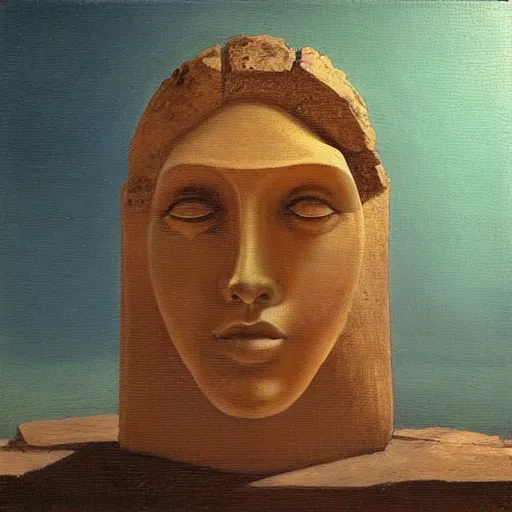 Image similar to “oracle of delphi and the omphalos stone, oil painting”