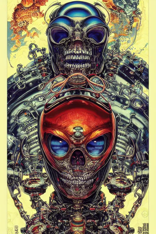 Image similar to portrait of crazy roborts skeletor, symmetrical, by yoichi hatakenaka, masamune shirow, josan gonzales and dan mumford, ayami kojima, takato yamamoto, barclay shaw, karol bak, yukito kishiro