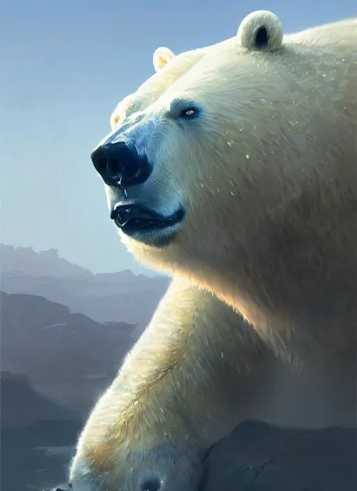 Prompt: polar bear dying on a desert, by greg rutkowski, trending on artstation, masterpiece