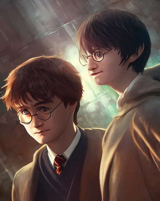 Image similar to harry potter, full shot, atmospheric lighting, detailed face, by makoto shinkai, stanley artger m lau, wlop, rossdraws, james jean, andrei riabovitchev, marc simonetti, krenz c