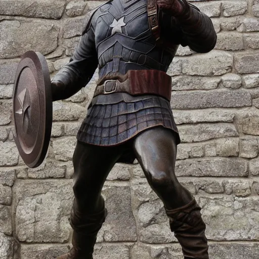 Image similar to Statue of viking Captain America