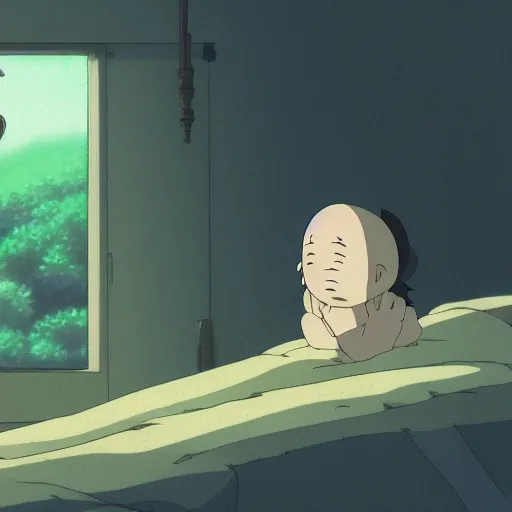 Image similar to spirited away creature in studio ghibli art, peace atmopshere, wonderful scene, 8k, smooth, detailed with high quality, night, anime,
