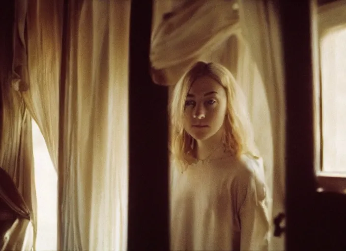 Prompt: color film photography 1970s, Saoirse Ronan, soft focus, Saoirse Ronan, golden hour, soft light, 35mm, film photo, nan goldin