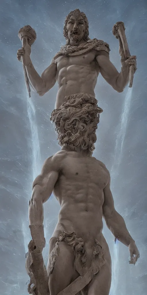 Image similar to symmetry!! greek god statue surrounded by the anunaki, very detailed, perfect lighting, perfect composition, 4 k, artstation, artgerm, derek zabrocki, greg rutkowski