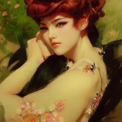 Image similar to portrait of anime princess, painting by gaston bussiere, craig mullins, j. c. leyendecker