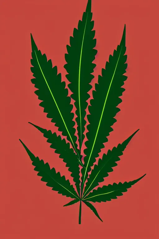 Image similar to minimalist boho style art of a cannabis leave, illustration, vector art