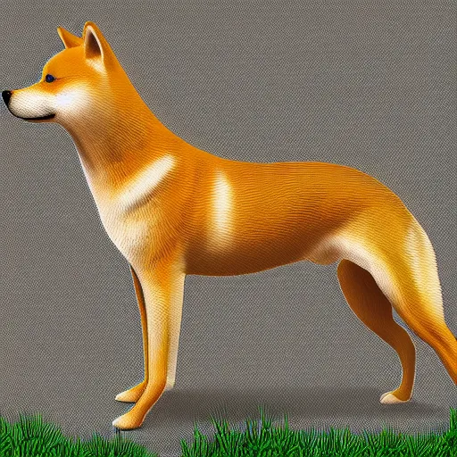 Prompt: a highly detailed image of a half shiba inu half horse animal