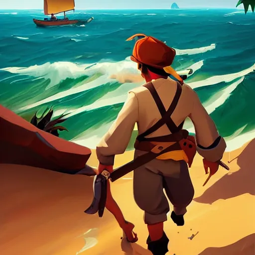 Image similar to painting treasure on sea of thieves game smooth median photoshop filter cutout vector, behance hd by jesper ejsing, by rhads, makoto shinkai and lois van baarle, ilya kuvshinov, rossdraws global illumination