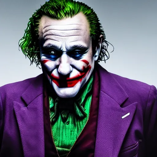 Image similar to (((Robin Williams))) playing The Joker 8k hdr amazing lighting