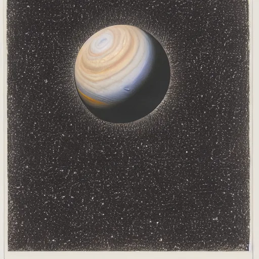 Image similar to forbidding by david hammons 1 9 5 0 s. illustration. using data from a nasa exoplanet space telescope, scientists discovered a jupiter - like world 3 7 9 light - years from earth, orbiting a star similar to our sun.