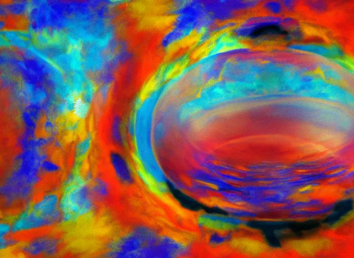 Image similar to abstract holescape, warm colors, nightmare fuel