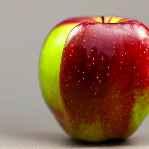 Prompt: an apple floating in chocolate milk 8k photo macro