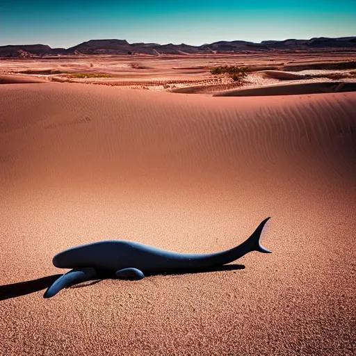 Image similar to 🐋🤖🦕👽🐳 in desert, photography by bussiere rutkowski andreas roch