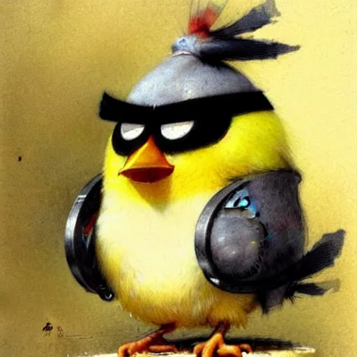 Image similar to ( ( ( ( ( yellow angry bird. muted colors. ) ) ) ) ) by jean - baptiste monge!!!!!!!!!!!!!!!!!!!!!!!!!!!