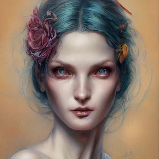 Prompt: a portrait in the style of anna dittmann and donato giancola and james jean.