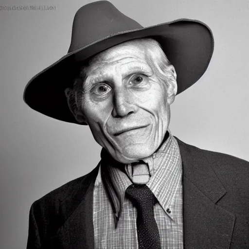 Prompt: A photograph portrait of old Jerma985 in his eighties who looks like Jerma985 wearing a suit with and fedora in the 1990s, taken in the early 1990s, grainy, taken on a 1990s Camera, realistic, hyperrealistic, very realistic, highly detailed, very detailed, extremely detailed, detailed, digital art, trending on artstation, detailed face