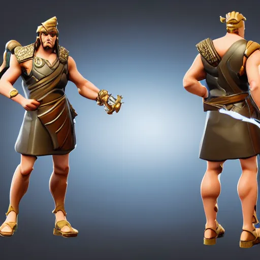 Image similar to greek god fortnite skin, 3 d model, high resolution