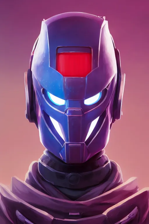 Image similar to epic mask helmet robot ninja portrait stylized as fornite style game design fanart by concept artist gervasio canda, behance hd by jesper ejsing, by rhads, makoto shinkai and lois van baarle, ilya kuvshinov, rossdraws global illumination radiating a glowing aura global illumination ray tracing hdr render in unreal engine 5