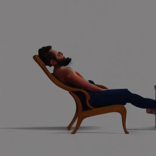 Prompt: person reclining on a chair, photorealistic, 8k