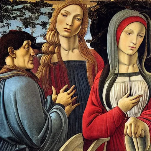 Image similar to portrait of stable diffusion, by botticelli, da vinci