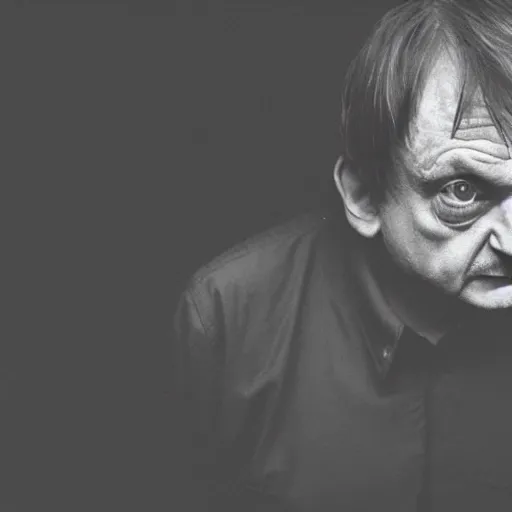 Prompt: mark e smith cannibal in a haunted jungle, photograph, 4 k, dramatic lighting