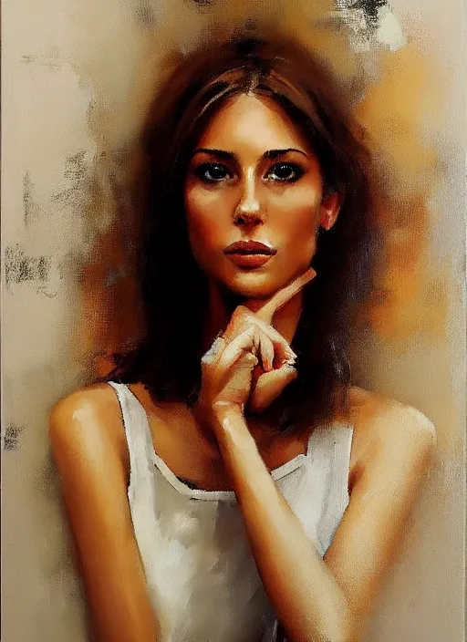 Image similar to a portrait of a pretty young lady by andre kohn