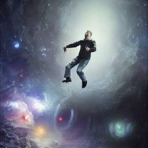 Image similar to hyperrealistic mixed media high resolution painting of a Steve Buscemi traversing through space complex potential flow, stunning 3d render inspired art by István Sándorfi and Greg Rutkowski and Unreal Engine, perfect symmetry, dim volumetric lighting, 8k octane beautifully detailed render, post-processing, extremely hyper-detailed, intricate, epic composition, highly detailed attributes, highly detailed atmosphere, cinematic lighting, masterpiece, trending on artstation, very very detailed, masterpiece, stunning, flawless structure, lifelike texture, perfection,