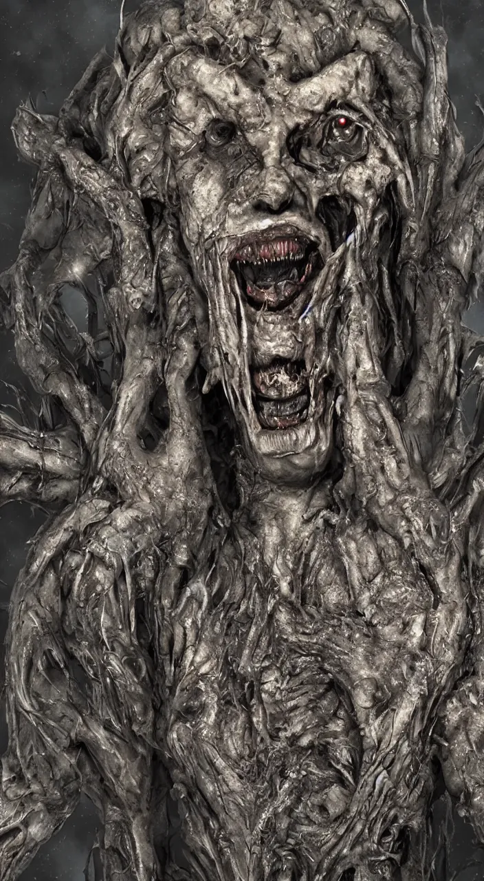 Image similar to gary busey as a monster designed by hr giger, colorful horror video game, sci fi horror,, body horror, unreal engine, octane render, depth of field, cycles render, hd