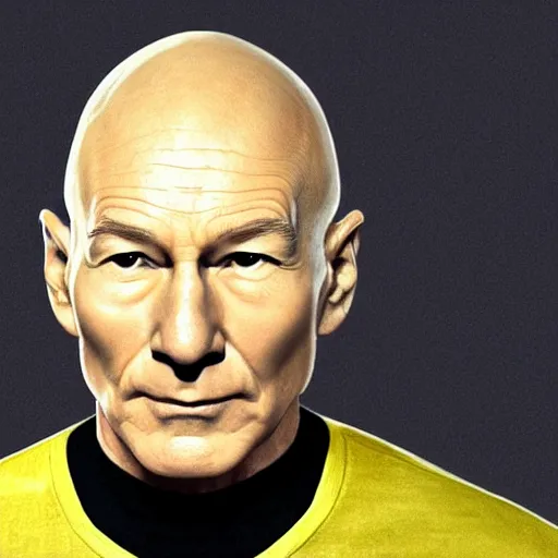 Image similar to an avocado with the face of patrick stewart, captain jean - luc picard in star trek the next generation