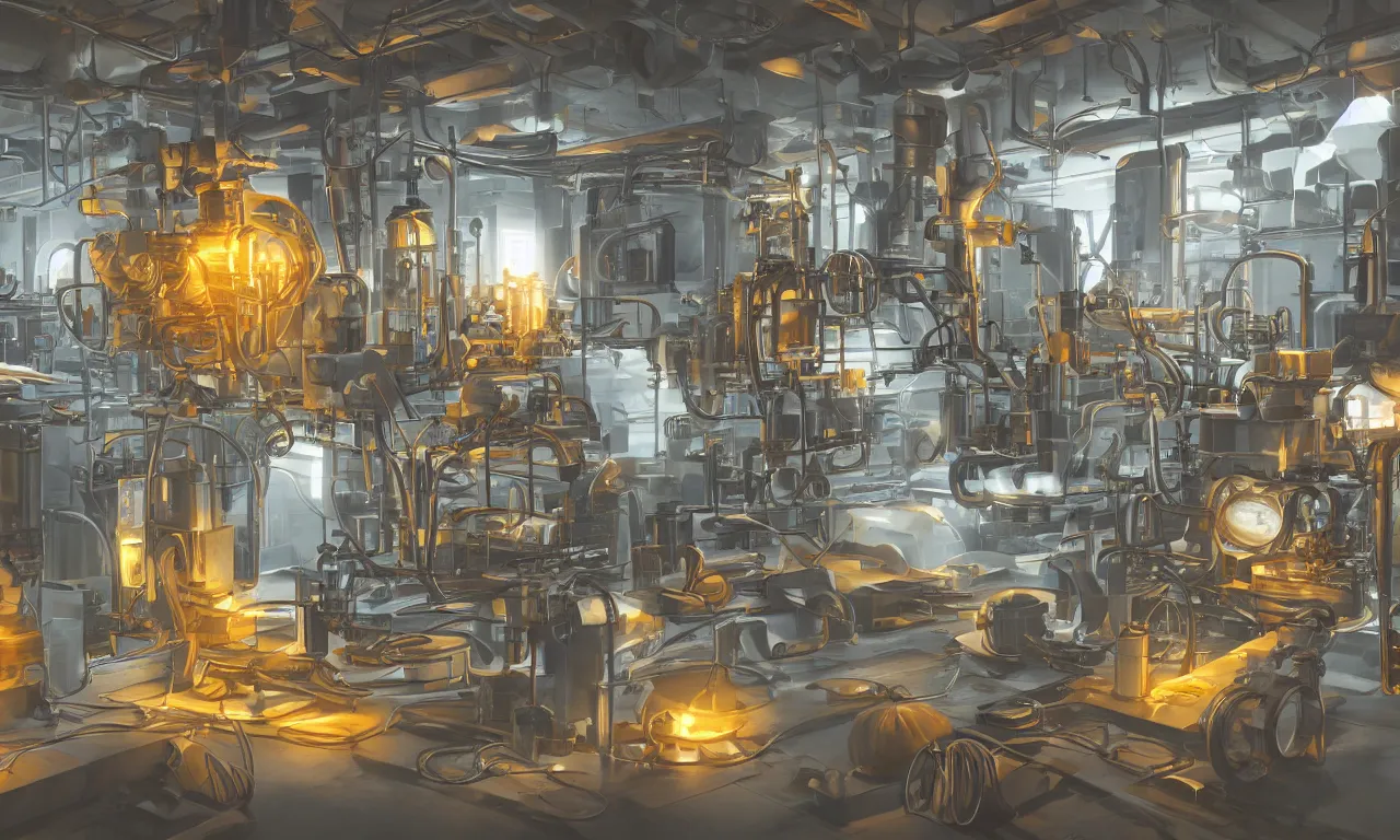 Image similar to engine laboratory 3 d volume chakra digital color stylized concept substance natural color scheme, global illumination ray tracing hdr fanart arstation by sung choi and eric pfeiffer and gabriel garza and casper konefal